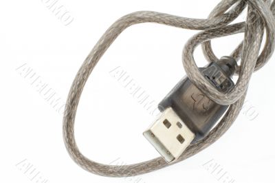 USB wire on white background