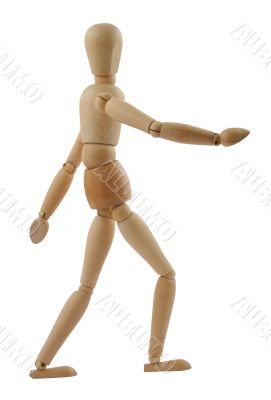 walking man - pure white background