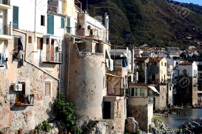 Old town Cefalu in Sicily at summer