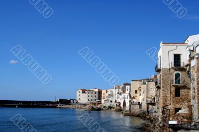 Old town Cefalu in Sicily at summer