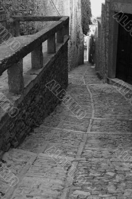 Old town Eriche in Sicily at summer