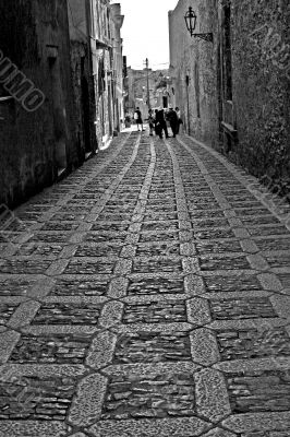 Old town Eriche in Sicily at summer
