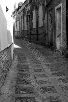 Old town Eriche in Sicily at summer