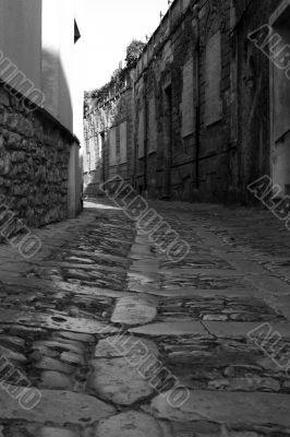 Old town Eriche in Sicily at summer