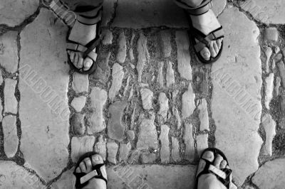 Old town Eriche in Sicily at summer