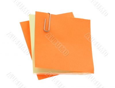 paper notes with a paperclip