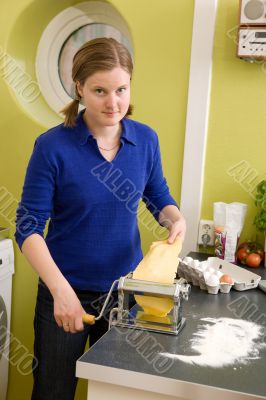 Woman Making Homemade Pasta