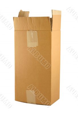 cardboard box on pure white background