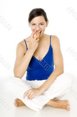 Sitting Eating Apple