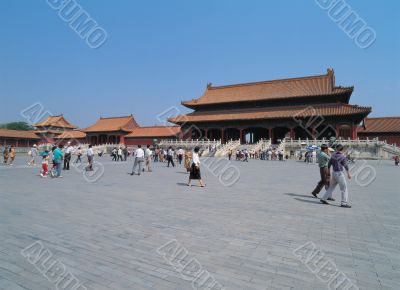 Temple in Asia with People