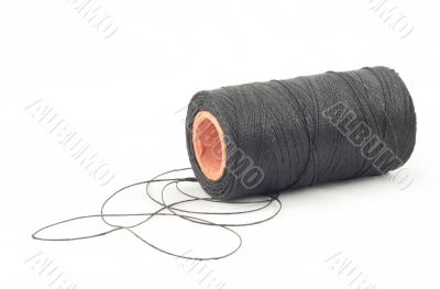 black thread on white