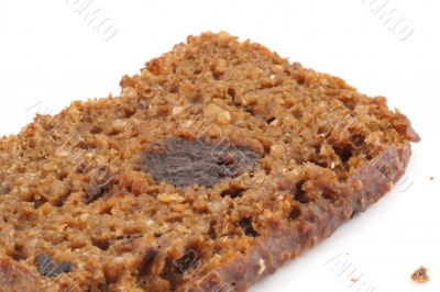 macro of diet bread with prune