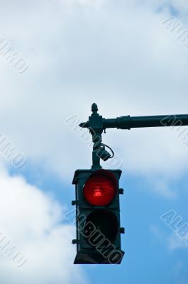 Overhead Stop Light against SKy