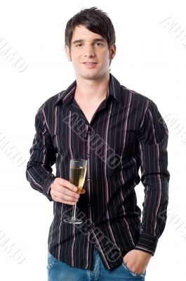 Man Holding Champagne