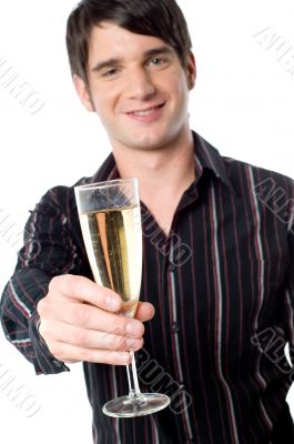 Man Holding Champagne