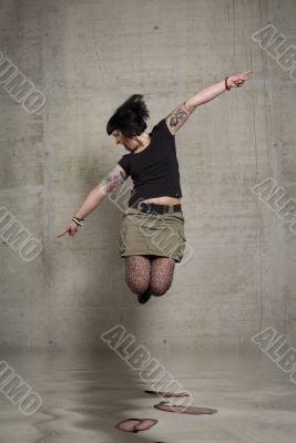 jumping woman