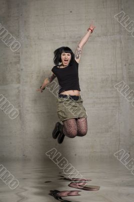 jumping woman