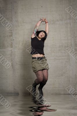 jumping woman