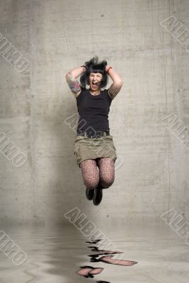 jumping woman