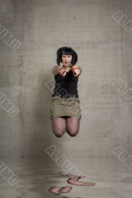 jumping woman