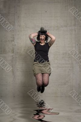 jumping woman