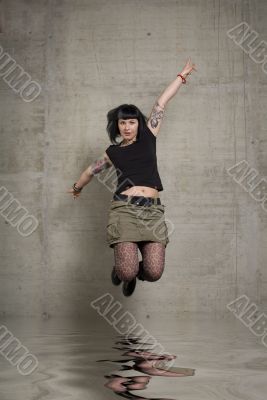 jumping woman