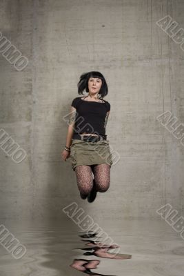 jumping woman