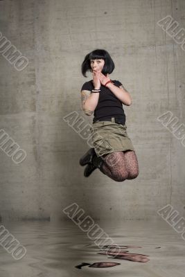 jumping woman