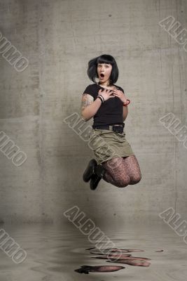 jumping woman