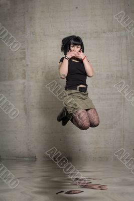jumping woman