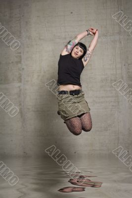 jumping woman