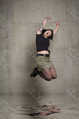 jumping woman