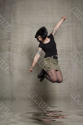 jumping woman