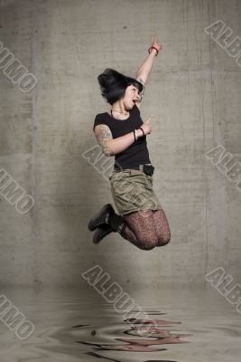 jumping woman