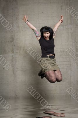 jumping woman