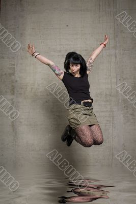 jumping woman