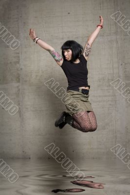 jumping woman