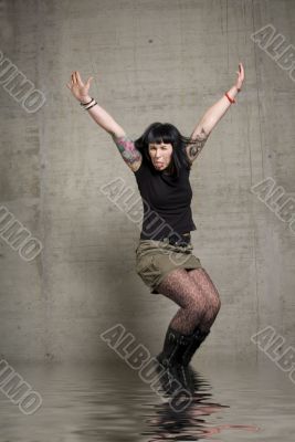 jumping woman