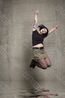 jumping woman