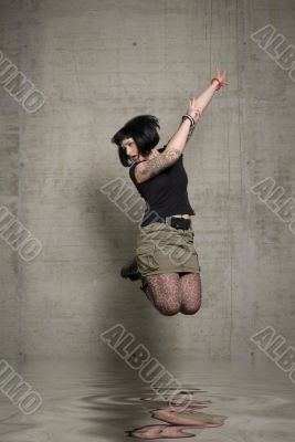 jumping woman