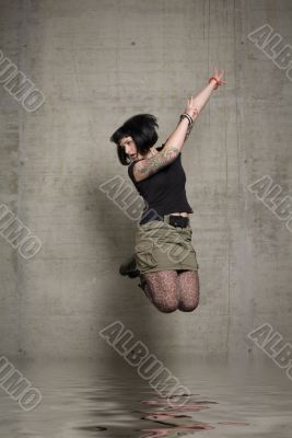 jumping woman