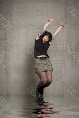 jumping woman