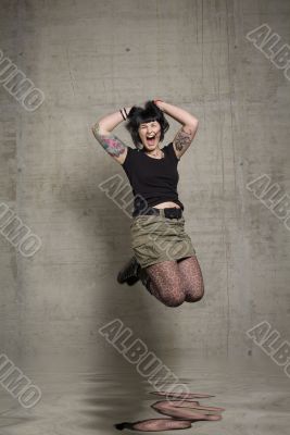 jumping woman