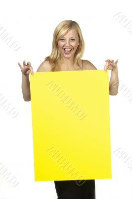 woman with empty sign