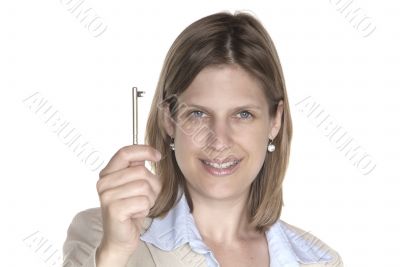 woman and key