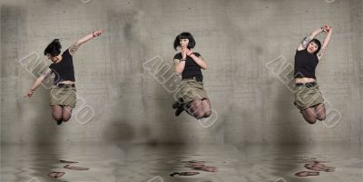 jumping woman