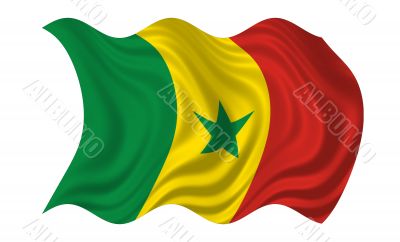 Waving Flag of Senegal