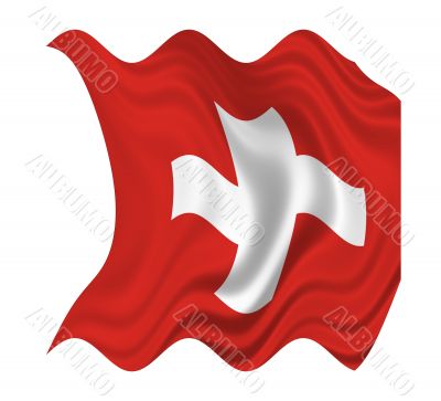 Waving Flag Of Switzerland