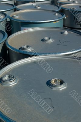 Silver 44 Gallon Drums