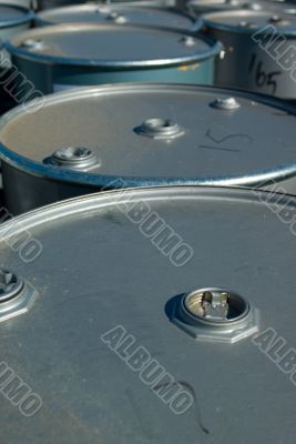 Silver 44 Gallon Drums